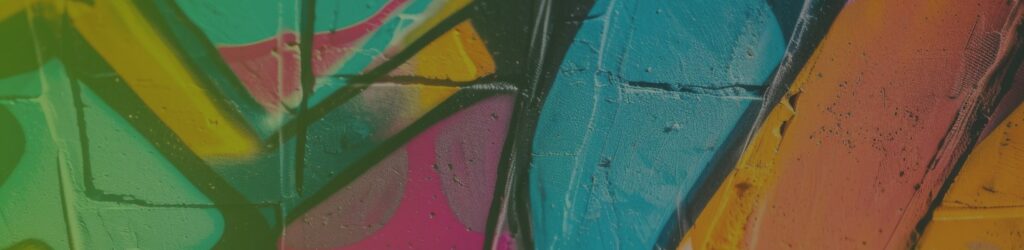 multi coloured graffiti header