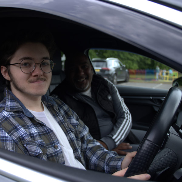 happy student with StreetSafe Driving School instructor